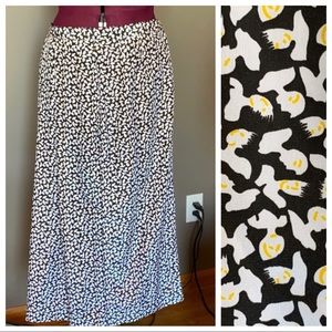 Vintage Stephanie Powers Head Print Skirt with Pockets (Size 14)